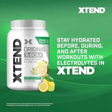 Xtend XTEND Original BCAA Powder 7g BCAA and 2.5g L-Glutamine, Sugar Free Post Workout Muscle Recovery Drink with Amino Acids for Men & Women, 90 Servings