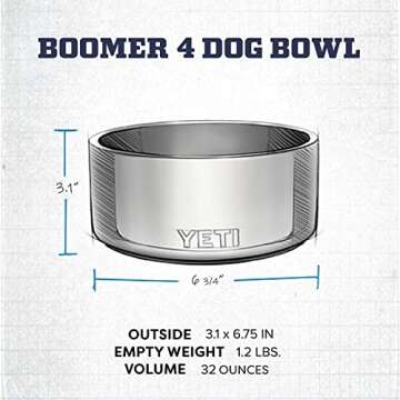 YETI Boomer 4, Stainless Steel, Non-Slip Dog Bowl, Holds 32 Ounces, Alpine Yellow