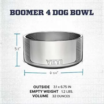 YETI Boomer 4, Stainless Steel, Non-Slip Dog Bowl, Holds 32 Ounces, Alpine Yellow