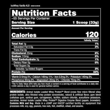 Animal Whey Isolate Protein Powder - 25g Protein, Great Taste