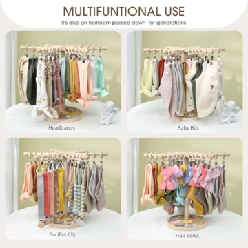 AOFLLU 360 Degree Rotating Headband Organizer for Girls