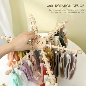 AOFLLU 360 Degree Rotating Headband Organizer for Girls