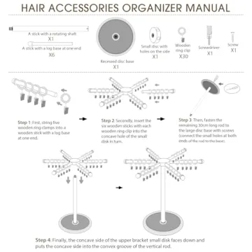 AOFLLU 360 Degree Rotating Headband Organizer for Girls