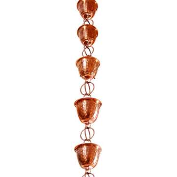 Monarch Rain Chains 26058 Copper Hammered Cup 3 Ft Extension