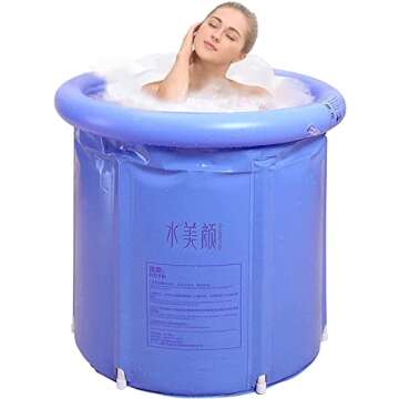 G Ganen Ice Bath Hot SPA Tub - Unisex Portable Inflatable 3 Layer PVC Freestanding Bathtub, 29.5 Inc...