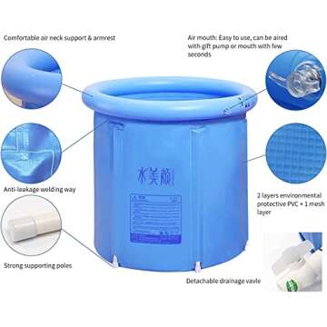 G Ganen Portable Inflatable 3 Layer Bath Tub 75cm