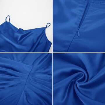 KIMCURVY Satin Maxi Dresses Plus Size Wedding Guest Dresses Cocktail Curvy Dresses Royal Blue 20W