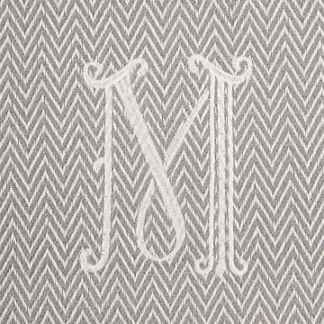 Mud Pie Herringbone Initial M Throw Blanket for All