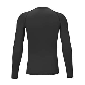 TELALEO Youth Boys' Girls' Thermal Compression Shirt Long Sleeve Fleece Lined Base Layer Athletic Football Undershirt Black M