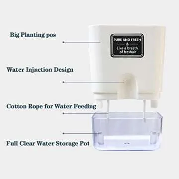 FAMZ Self Watering Planters 4 Pack，Self Watering Pots for Indoor Plants，Automatic Moisturizing，Transparent Square Flower Pot for Indoor and Outdoor Plants，Succulents，Violets，Ivy