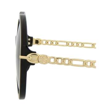Gucci Round/Oval Sunglasses Black Gold Grey Luxury Eyewear Made In Italy Acetate Frame Designer Fashion for Everyday Luxury