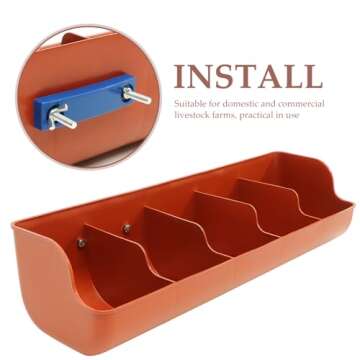 Pig Feeder Plastic Feed Troughs For Pigs : 5 Compartment Pig Trough Feeder Fence Feeder For Goat Pigs Livestock