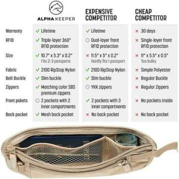Travel Money Belt - RFID Passport Holder Pouch
