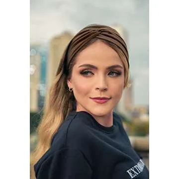 Tobeffect Headbands for Women Non Slip Turban Headband Boho Wide Head Band Womens Hair Wraps Accessories for Teen Girls 8 Pack Solid Colors