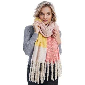 MissShorthair Chunky Colorful Scarf - Oversized Warm Shawl for Women