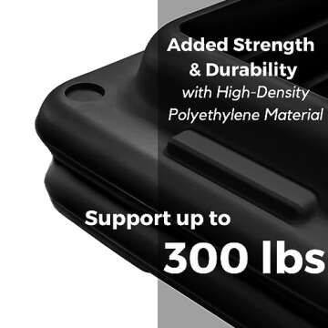 Yes4All Aerobic Exercise Workout Step Platform Health Club Size with 2 Adjustable Risers Included and Extra Risers Options - Black - Pair