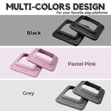 Yes4All Aerobic Exercise Workout Step Platform Health Club Size with 2 Adjustable Risers Included and Extra Risers Options - Black - Pair