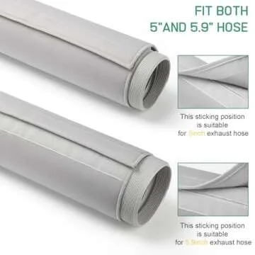 ODDMUCK Air Conditioner Hose Cover Wrap Portable AC Exhaust Hose Duct Vent Cover Sleeve Insulated Cover for Portable AC 5.1" & 5.9" Diameter Hoses