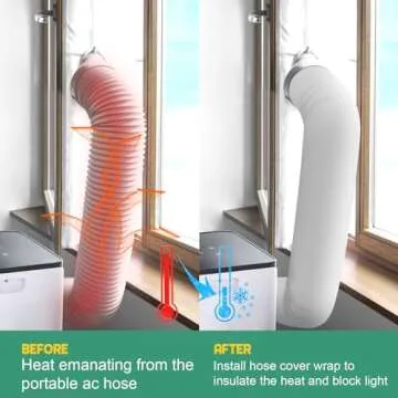 ODDMUCK Air Conditioner Hose Cover Wrap Portable AC Exhaust Hose Duct Vent Cover Sleeve Insulated Cover for Portable AC 5.1" & 5.9" Diameter Hoses