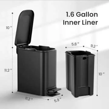 Stylish Cesun Bathroom Trash Can with Soft Close Pedal