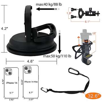 Suction Cup Camera Mount for DSLR & GoPro - 360° Ball Head