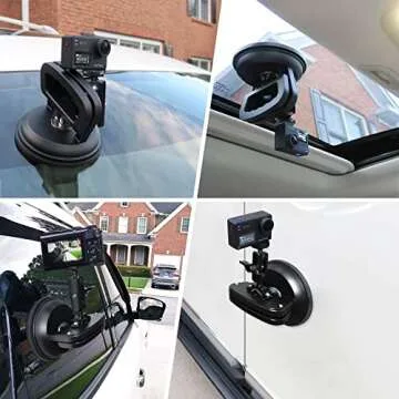 Suction Cup Camera Mount for DSLR & GoPro - 360° Ball Head
