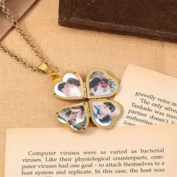 Nobelook Personalized Heart Locket Necklace for Women, Customized Necklaces with Picture Vintage Jewelry Gold Photo Necklace for Her Daughter Grandma Gift for Mother Day Christmas Birthday Wedding