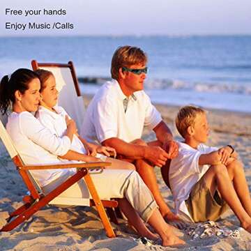 Grofulor Wireless Bluetooth MP3 Sunglasses Polarized Lenses Music Sunglasses Stereo Headphone for iPhone Samsung Most Smartphone or PC (Black-Gray)