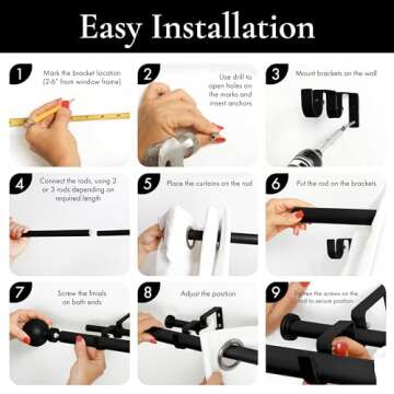 Meriville Double Curtain Rod Set - Stylish & Durable