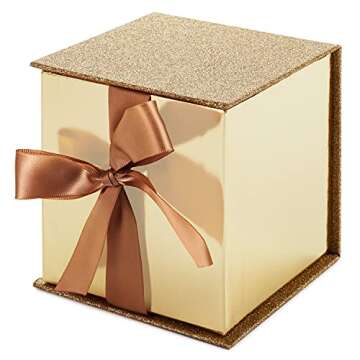 Hallmark Elegant Small Gold Gift Box with Ribbon - 4 inch
