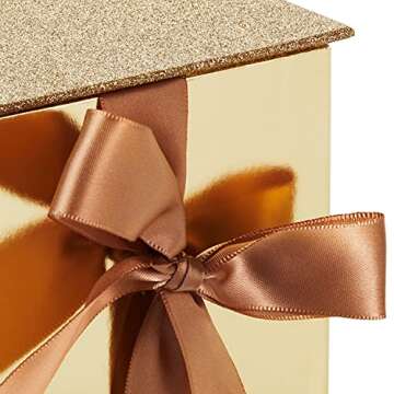 Hallmark Elegant Small Gold Gift Box with Ribbon - 4 inch