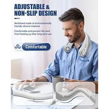 RIYA Bladeless Neck Fan - 5200mAh Rechargeable Personal Cooler