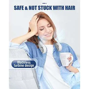 RIYA Bladeless Neck Fan - 5200mAh Rechargeable Personal Cooler