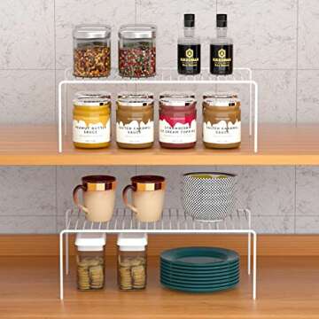 ARCCI Kitchen Cabinet Shelf Organizer Set of 2, Medium (13 x 9.4 inch) Rustproof Metal Wire Pantry S...
