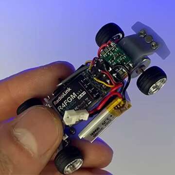 Radiolink R4FGM V2.2 4 Channels Tiny RC Gyro Receiver for Mini RC Cars 1/28 and Boats, 3-10V High Voltage Servo Support, Long Control Distance for Radio RC8X RC4GS V3/RC6GS V3/T8S/T8FB