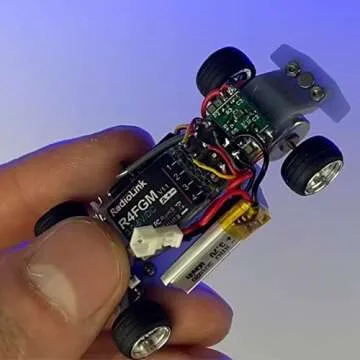 Radiolink R4FGM V2.2 4 Channels Tiny RC Gyro Receiver for Mini RC Cars 1/28 and Boats, 3-10V High Voltage Servo Support, Long Control Distance for Radio RC8X RC4GS V3/RC6GS V3/T8S/T8FB