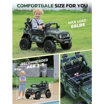 ELEMARA Toyota FJ40 Ride On Car for Kids with Remote