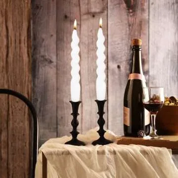 Maitraya Green Spiral Taper Candles Set of 4 for Decor