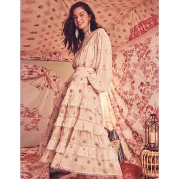 Stunning Two Piece Skirt Set Layered Ruffle Skirt Lace 2 Piece Outfits for Women Comfortable Tea Par...