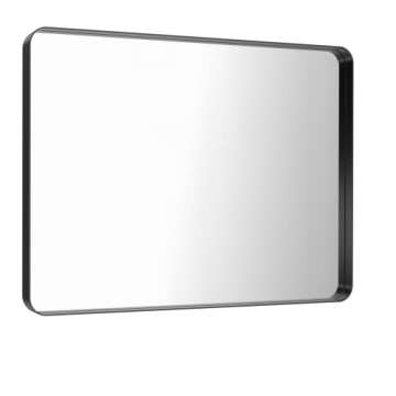 LOAAO 40X30 Inch Black Metal Bathroom Wall Mirror
