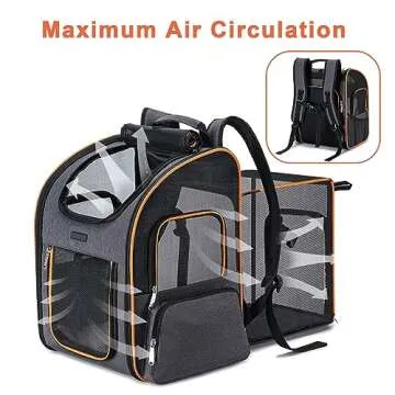 Cat Backpack Carrier, Dog Backpack Carrier for Small Dogs Medium Cats, Airline Approved Expandable Pet Backpack Carrier for Small Dogs Puppies Medium Cats Fit Up to 18 Lbs, Grey