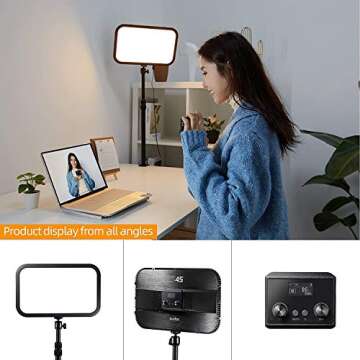 Godox ES45 E-Sports LED Light,CRI≥96/TLCI≥97,2800K-6500K Detachable Remote Controller Continuous Light with Smartphone APP/2.4G Wireless for Electronic Sports, Livestream,Make up and Video Recording