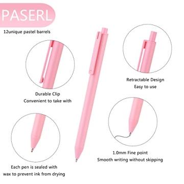 WY WENYUAN 12-Pcs Vibrant Ballpoint Pen Set for Stylish Writing