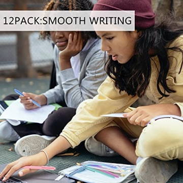 WY WENYUAN 12-Pcs Vibrant Ballpoint Pen Set for Stylish Writing