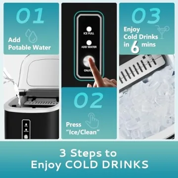 EUHOMY Portable Ice Maker - Quick & Efficient 26.5lbs