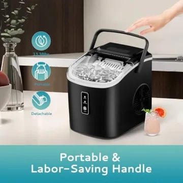 EUHOMY Portable Ice Maker - Quick & Efficient 26.5lbs