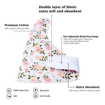 Premium MiiYoung Baby Bandana Bibs for Girls - 10 Pack