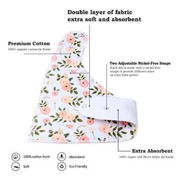 Premium MiiYoung Baby Bandana Bibs for Girls - 10 Pack