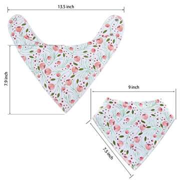 Premium MiiYoung Baby Bandana Bibs for Girls - 10 Pack