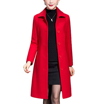 Jenkoon Women's Wool Trench Coat - Warm Stylish Winter Overcoat